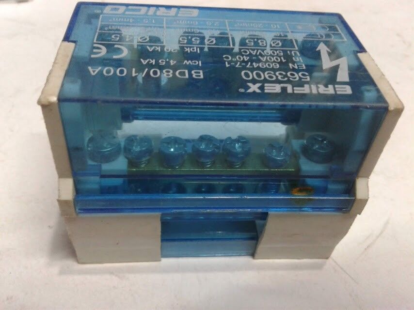 Eriflex 563900 80/100A 2 Pole Distribution Block EN 60947-7-1 - Image 2