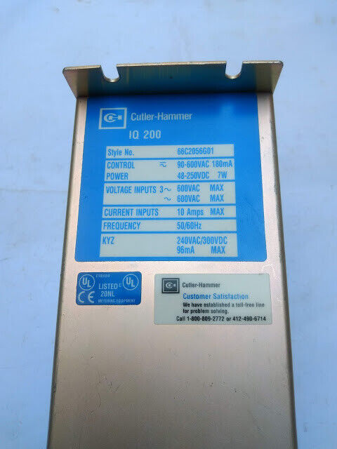 Cutler-Hammer IQ200 66C2056G01 Rev 3 Ver 1.1 Cutler Hammer Meter Base 66C2056G01 - Image 2
