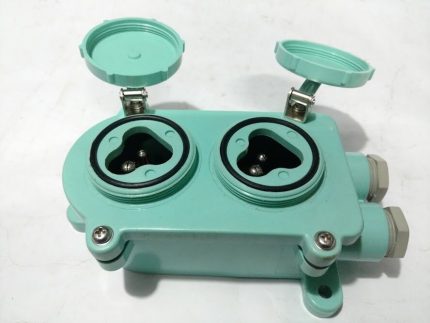 W.T. Receptacle Double socket 3 pins USCG + switch Max 250V 15A