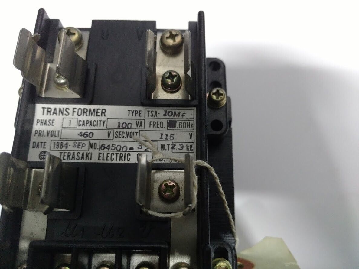 Terasaki TSA-10MF Pri 460V Sec 115 Cap 100V Trans Former New - Image 3