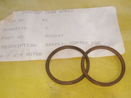 200049 Copper Gasket for A-7 Air Motor Cameron Iron works New