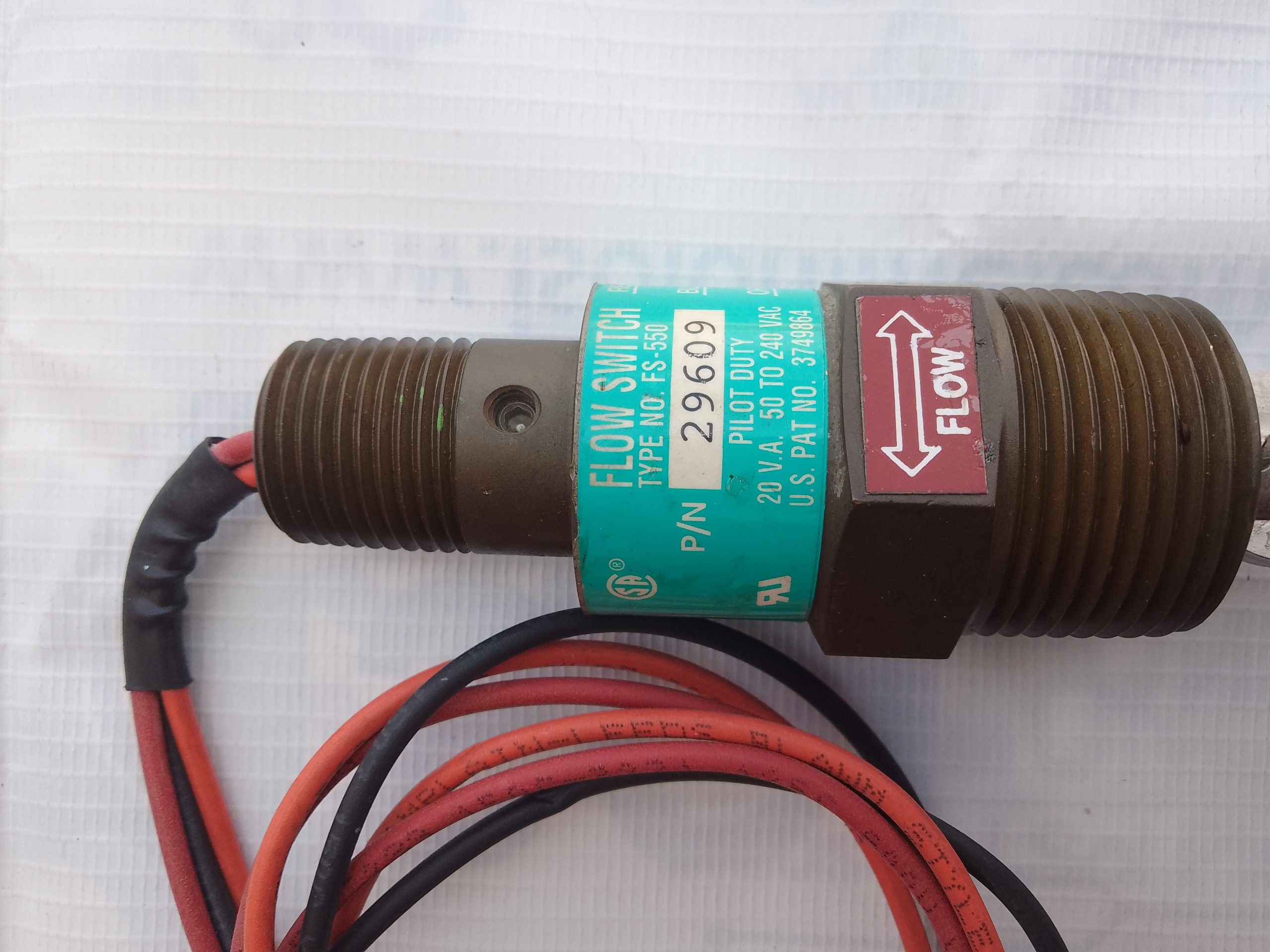 Gems FS-550 Metal Paddle Flow Switch 29609 High Pressure Pilot Duty 20VA 240VAC - Image 6