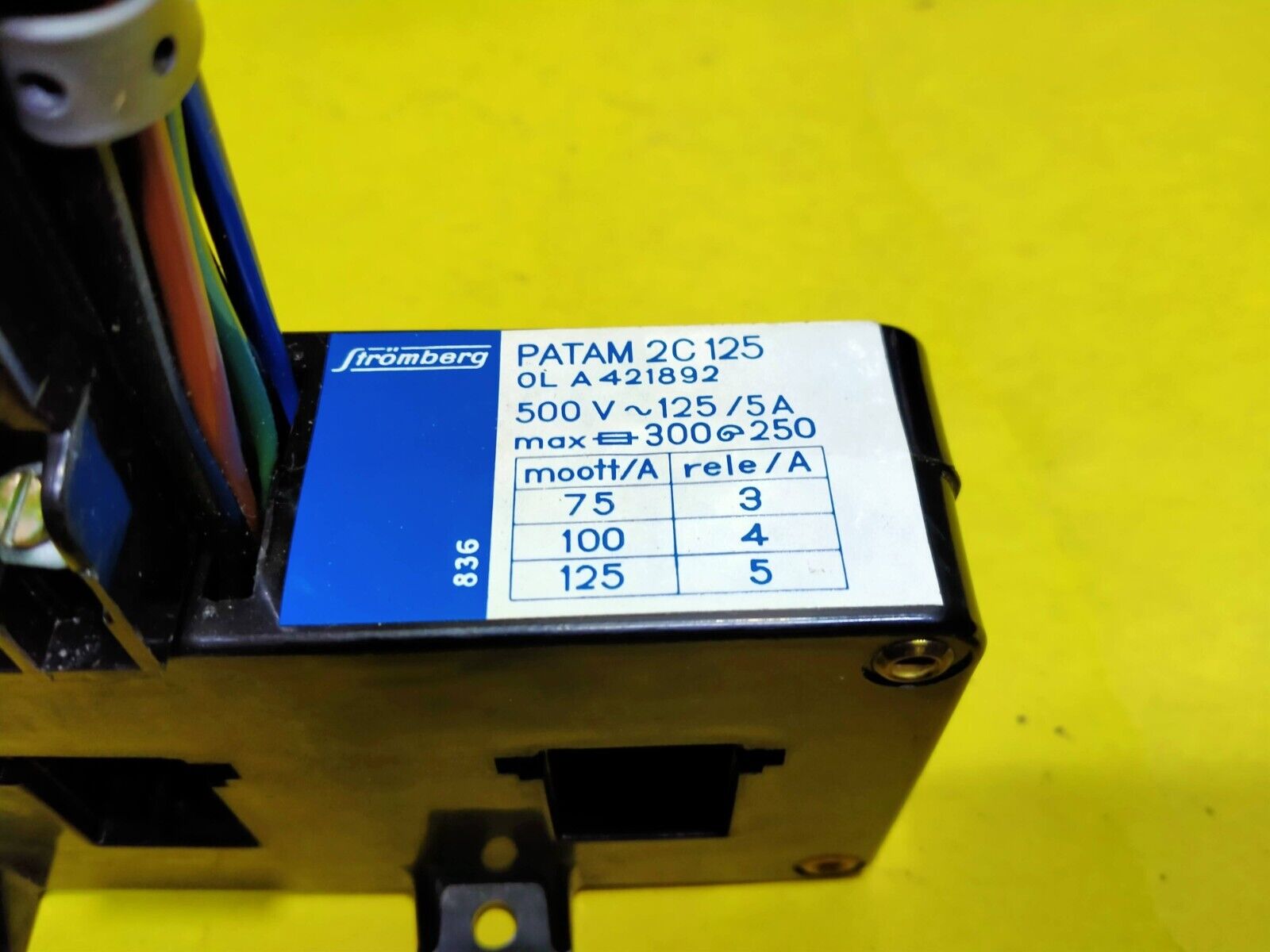 Stromberg PATAM 2C 125 0L A421892 500VAC CT 836 Lamp Relay Japan New - Image 3